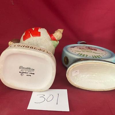 Vintage Nebraska & Cornhuskers Decanters