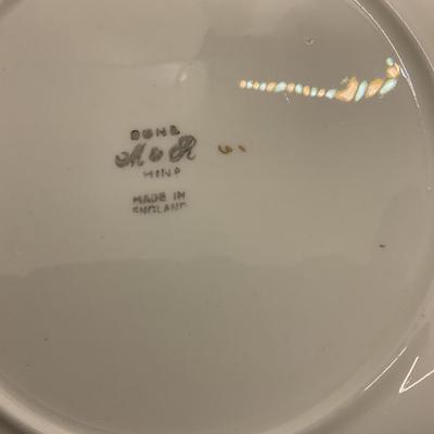 (5) M & R England Bone China Plates â€œScattered Flowersâ€ â€”5 Plates Total