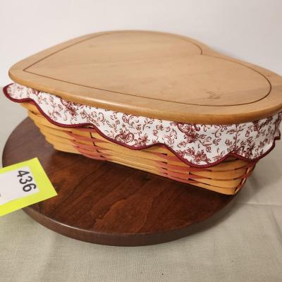 Longaberger 1999 Heart Shaped Basket w liner