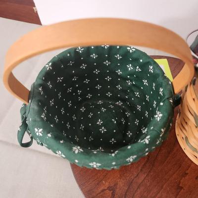 2 Longaberger Baskets w handles w Liners 1 w Protector 2002