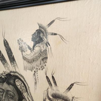 Native American Wooden Land Kiowa signed Woody Crumbo