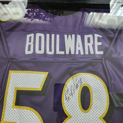 Baltimore Raven Pete Boulware signed Jersey Framed