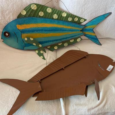 Large Metal Hanging Fish Decor