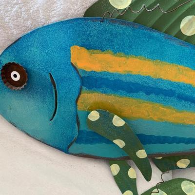 Large Metal Hanging Fish Decor