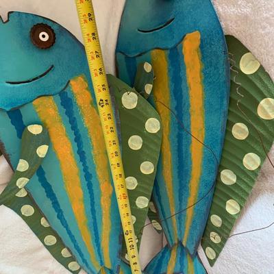 Large Metal Hanging Fish Decor