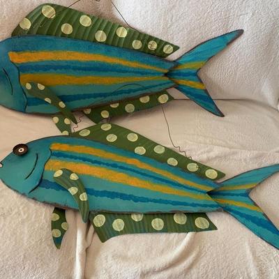Large Metal Hanging Fish Decor