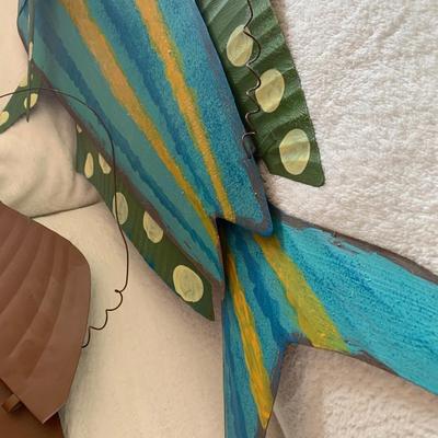 Large Metal Hanging Fish Decor