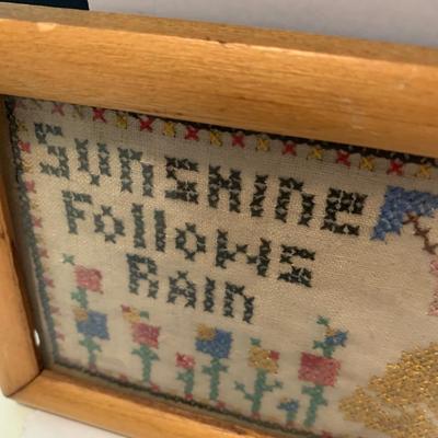 PAIR Handmade Antique Needlepoint