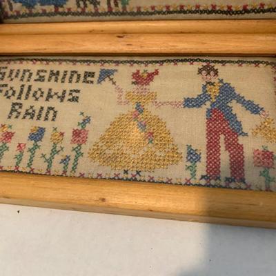 PAIR Handmade Antique Needlepoint