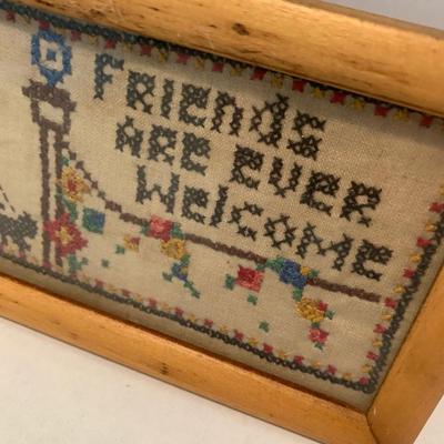 PAIR Handmade Antique Needlepoint