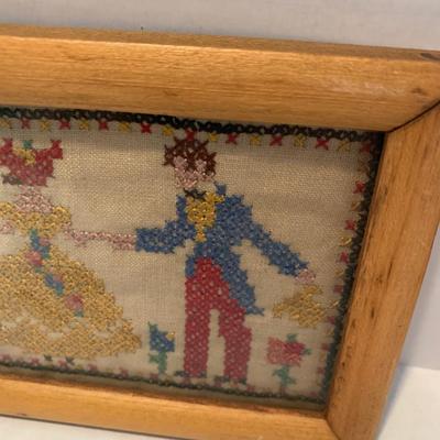 PAIR Handmade Antique Needlepoint