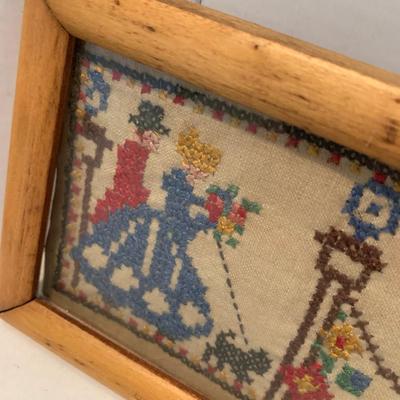 PAIR Handmade Antique Needlepoint
