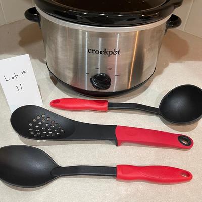 Crockpot and utensils