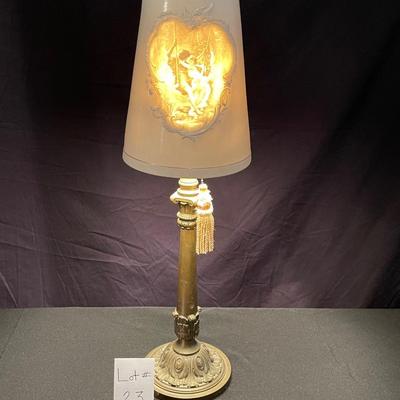 Antique Table Lamp with Porcelain Shade