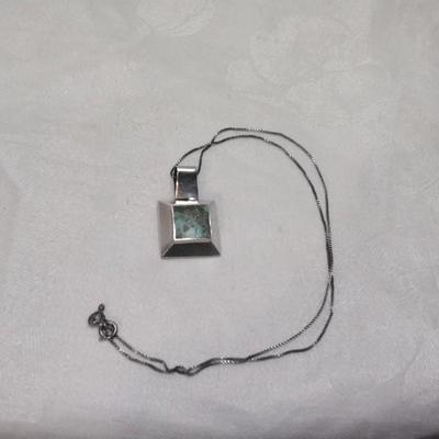 Vintage Turquoise 18" Italian 925 Necklace