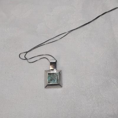 Vintage Turquoise 18" Italian 925 Necklace