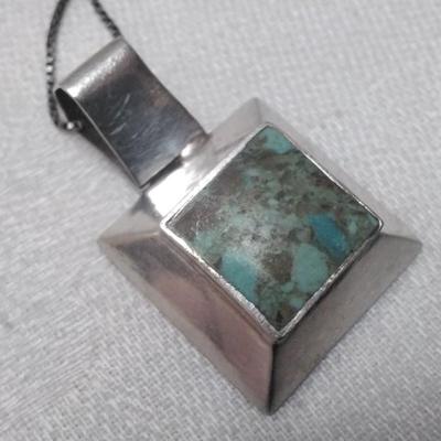 Vintage Turquoise 18" Italian 925 Necklace