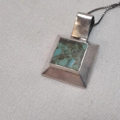 Vintage Turquoise 18" Italian 925 Necklace