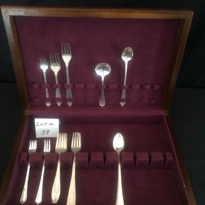 Assorted Silver Plate  and Wood Case