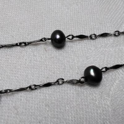 Vintage Unique Tahitian Pearl 925 16" Necklace
