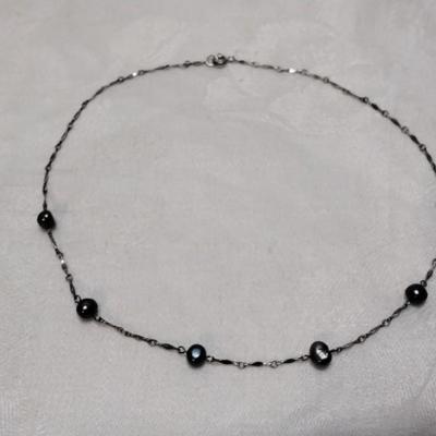 Vintage Unique Tahitian Pearl 925 16" Necklace