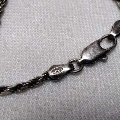 Hallmarked JJ Marcasite Heart Locket Italian 18" Italian 925 Necklace