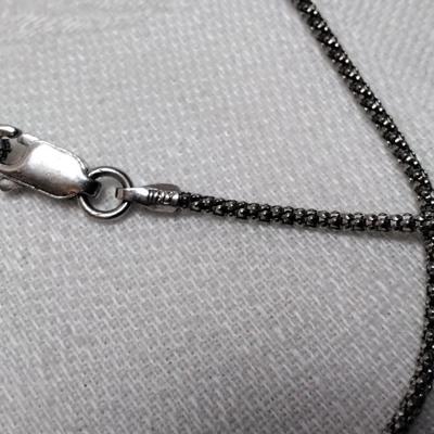 Vintage Sapphire Cz 16" Italian Necklace