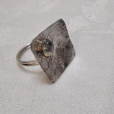 Vintage Hand Signed Moonstone 925 Ring Size 9