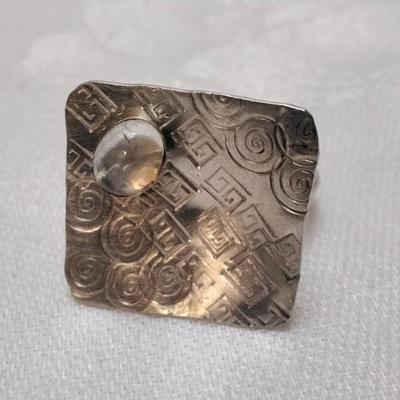 Vintage Hand Signed Moonstone 925 Ring Size 9