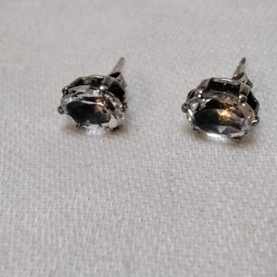 Vintage Aquamarine Stud 925 Earrings
