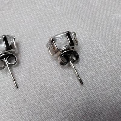 Vintage Aquamarine Stud 925 Earrings