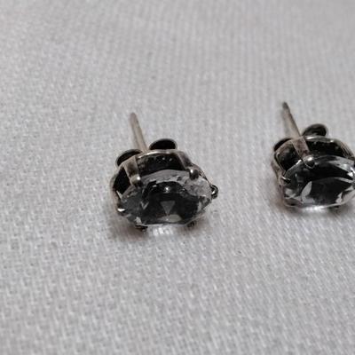 Vintage Aquamarine Stud 925 Earrings