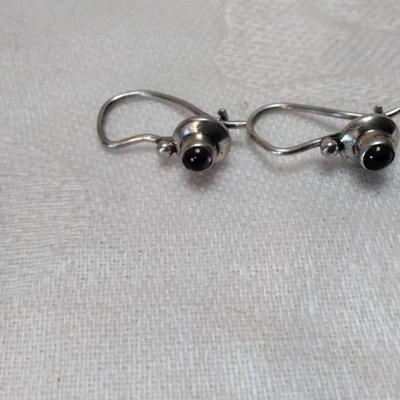 Antique Garnet 925 Earrings