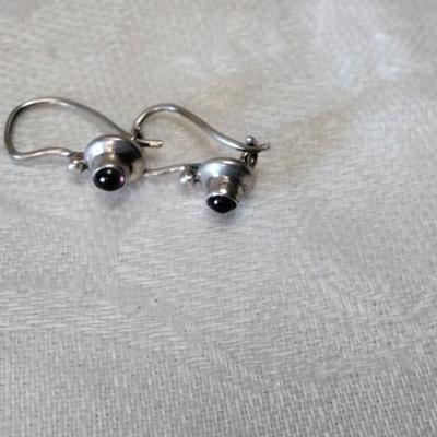Antique Garnet 925 Earrings