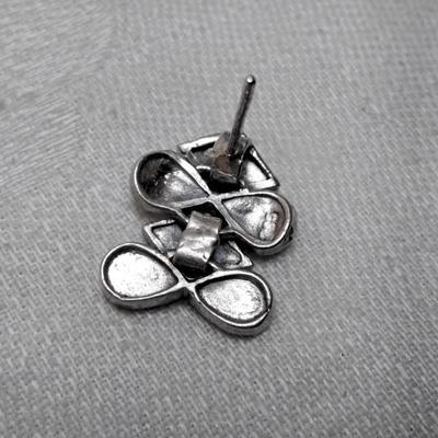 Vintage Marcasite and Onyx 925 Earrings