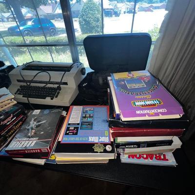 PHOTOGRAPHY EQUIPMENT, COMPUTER GAMES, TYPEWRITER