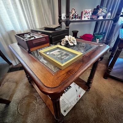 MATCHING SHELF, TABLES, JEWELRY LOT