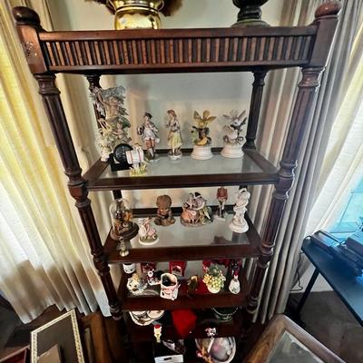 MATCHING SHELF, TABLES, JEWELRY LOT
