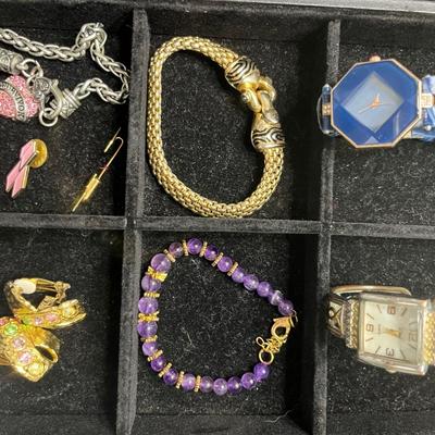 Watches, pins, lockets, bracelets