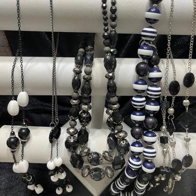 Black & Blue Beaded Necklaces
