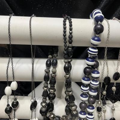 Black & Blue Beaded Necklaces