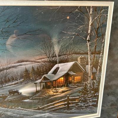 snowy lakeside cabin Terry Redfin 1999