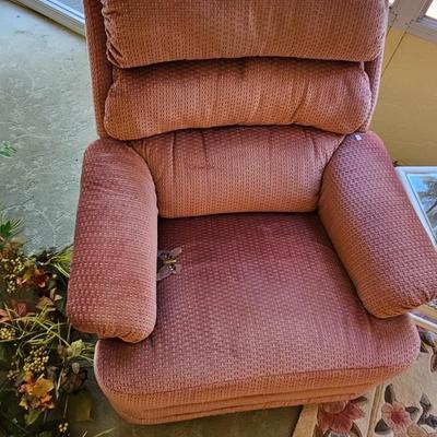 Pink reclining rocking chair