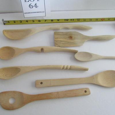 Lot of Wooden Kitchen Utensils