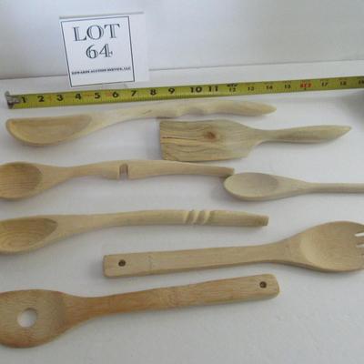 Lot of Wooden Kitchen Utensils