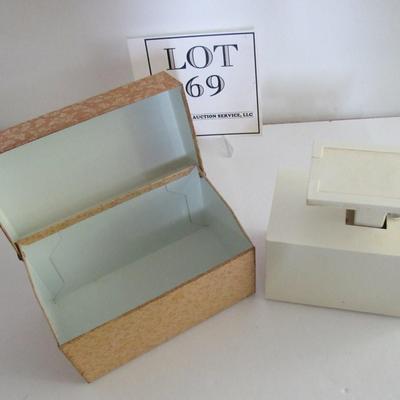 Metal Recipe Box and Plastic Kitchen Scale