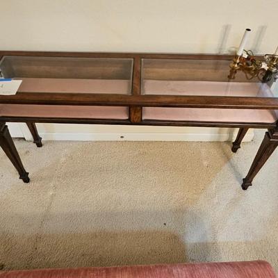 Slim glass & velvet display case