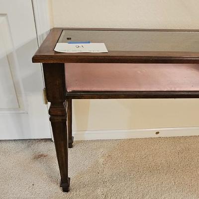 Slim glass & velvet display case