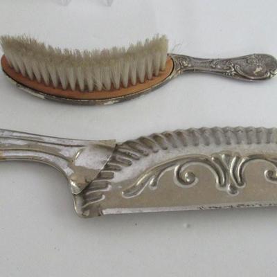 Vintage Kitchen Butler Crumb Pan and Mismatched Table Brush