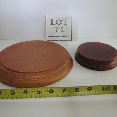 2 Nice Solid Wood Figurine Stands